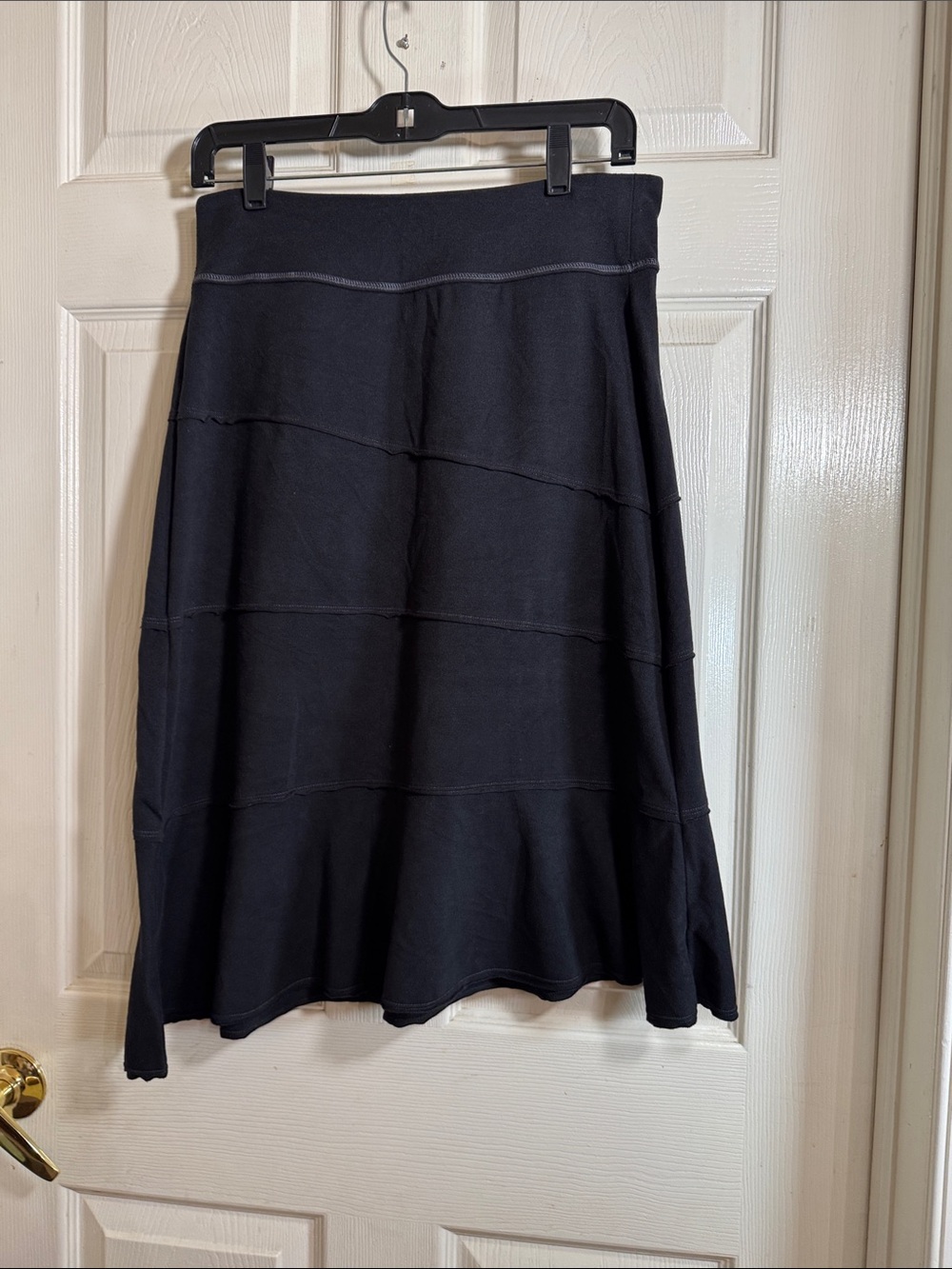 Athleta Black A-Line Asymmetrical Midi Skirt Sz Small